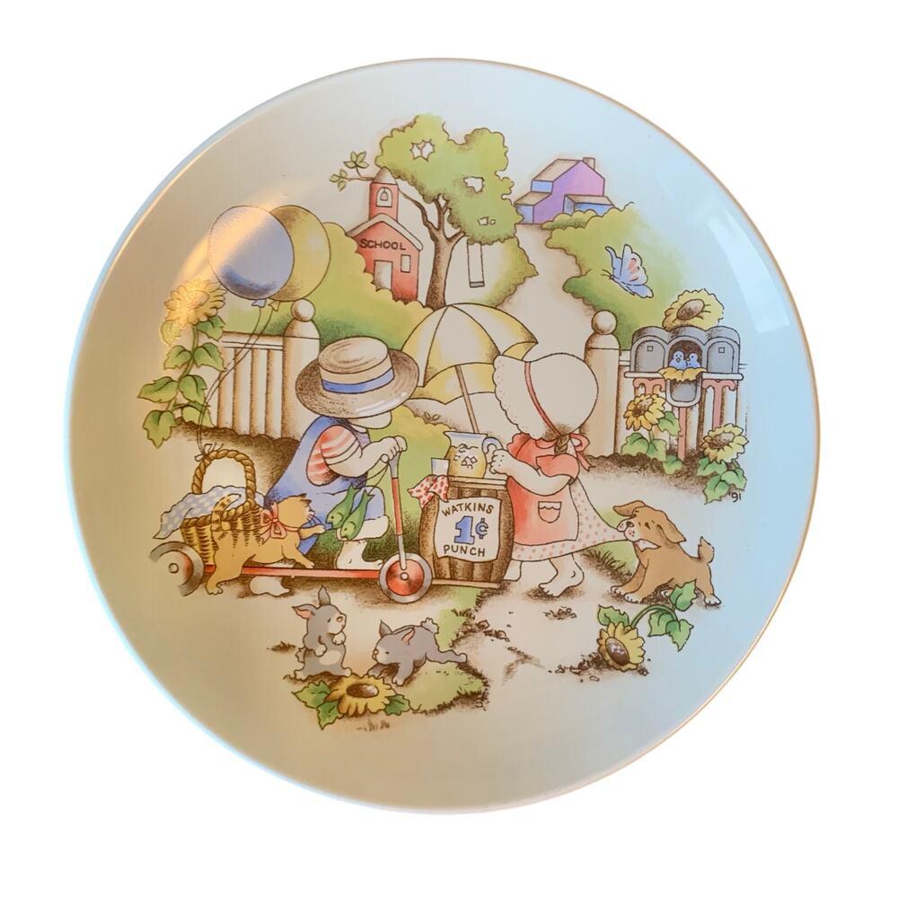 Watkins 6194 Country Kids Collectors Dessert Plate GOOD FRIENDS ARE FOREVER 1991